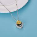 wholesale 925 Sterling Silver Blue Austrian Crystal Sunflower Heart Cremation Jewelry Urn Pendant Necklace-0-5