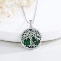 wholesale 925 Sterling Silver Malachite Tree of Life Pendant Necklace with Cross for Women Gift-0-3