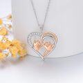 wholesale 925 Sterling Silver Heart Hands Pendant Necklace-0-2