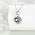 wholesale 925 Sterling Silver Dog Paw Print Infinity Love Heart Cremation Jewelry Urn Pendant Necklace for Ashes Memorial Keepsake Gift 24 Chain Included-0-2