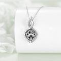 wholesale 925 Sterling Silver Dog Paw Print Infinity Love Heart Cremation Jewelry Urn Pendant Necklace for Ashes Memorial Keepsake Gift 24 Chain Included-0-2