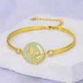 wholesale Jade Bracelet For Women 14k Gold Plated Sterling Silver Tree Of Life/lotus/cat/hummingbird/dragonfly/bee/butterfly Jade Jewelry Christmas Gifts For Mom Wife Grandma -0-3