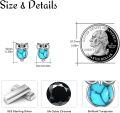 wholesale 925 Sterling Silver Turquoise Owl Stud Earrings - Cute Animal Jewelry for Women-0-5