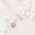 wholesale 925 Sterling Silver Heart-Shaped Sunflower Dangle Earrings for Women - Trendy Fashion s-0-1