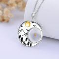 wholesale 925 Sterling Silver Wolf Moon Night Scene Locket Pendant Necklace for Women Girls-0-3