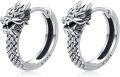 wholesale 925 Sterling Silver Dragon Head Hoop Earrings for Women and Girls-0-0