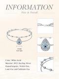 wholesale 925 Sterling Silver Evil Eye Teardrop Layered Anklet - Blue Crystal Gemstone Ankle Bracelets for Women Gifts-0-5