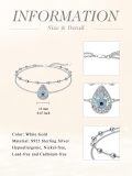 wholesale 925 Sterling Silver Evil Eye Teardrop Pendant Bracelet With Beaded Chain-0-5