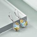 wholesale 925 Sterling Silver Honeycomb Bee Flower Teardrop Dangle Earrings for Women and Girls-0-3