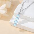 wholesale 925 Sterling Silver Blue Moonstone Dangle Pendant Necklace-0-2