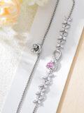 wholesale 925 Sterling Silver Heart Birthstone Tennis Bracelet Infinity Love Jewelry Gift for Women-0-4