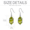 TOUPOP Sterling Silver Gemstone Hexagon Drop Dangle Earrings for Women-0-5