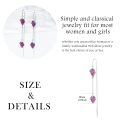 wholesale 925 Sterling Silver Pink Grape Enamel Long Chain Drop Earrings-0-4