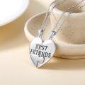 wholesale 925 Sterling Silver BFF Necklace Set - Best Friend Heart Pendant Gift for Women-0-1