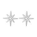 wholesale 14k White Gold Starburst Lab Diamond Stud Earrings For Women-0-0