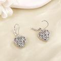 wholesale 925 Sterling Silver Filigree Heart Drop Leverback Earrings for Women Mother's Day Gift-0-4