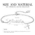 wholesale 925 Sterling Silver Faith Cross Charm Bracelet With Crystal Bead-0-1