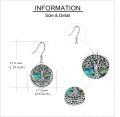 wholesale 925 Sterling Silver Abalone Shell Celtic Tree Of Life Drop Earrings-0-4