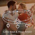 wholesale 925 Sterling Silver Triquetra Love Knot Heart Charm Anklet Jewelry for Women Girls Gift 4 to 7 Adjustable Length-0-1