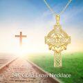 wholesale 14K Gold Claddagh Celtic Knot Cross Pendant Necklace Religious s for Men & Women-0-5