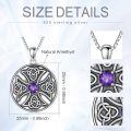 wholesale 925 Sterling Silver Purple Amethyst Celtic Knot Pendant Necklace for Women-0-4