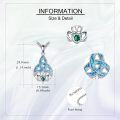 wholesale 925 Sterling Silver Triquetra Celtic Knot with Turquoise and Emerald Heart Claddagh Pendant Necklace-0-4