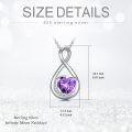 wholesale TOUPOP Birthstone Necklace For Women S925 Sterling Silver Infinity Love Necklace Infinity Moon Jewelry Birthday Christmas Gifts For Women Mom Wife Girlfriend, 18"+2" Inches -0-5