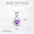 TOUPOP Sterling Silver Birthstone Infinity Love Moon Necklace For Women-0-5