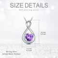 TOUPOP Sterling Silver Birthstone Infinity Love Moon Necklace For Women-0-5