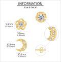 wholesale 14K Gold Moon Stud Earrings with Cubic Zirconia for Women-0-3