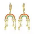 wholesale Gold 925 Sterling Silver Rainbow Cloud Star Drop Earrings-0-0