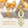 wholesale Irish Celtic Knot Necklace 925 Sterling Silver Opal Pendant Necklace Celtic Irish Jewelry Christmas Gifts For Women -0-2