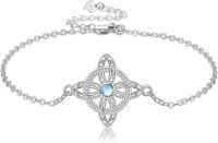 wholesale 925 Sterling Silver Moonstone Celtic Knot Bracelet - Unique  for Her on Mother's Day-Witches Knot