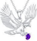 wholesale  Sterling Silver Lab Grown Diamond Eagle Necklace Pendant for Women -0-0