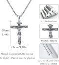 wholesale 925 Sterling Silver Crucifix Jesus Cross Religious Jewelry Men's Necklaces Pendants for Women Girls Gifts 24 Chain Christian Faith Charm Amulets Accessories-0-4
