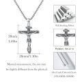 wholesale Silver Plated Copper Jesus Crucifix Cross Pendant Necklace With Oxidized Silver Finish-0-4