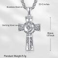 wholesale 925 Sterling Silver Dove Cross Necklace Confirmation Gifts for Women Men Catholic Christian Jewelry -0-5