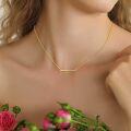 wholesale 14K Yellow Gold Cubic Zirconia Bar Pendant Necklace for Women-0-6