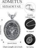 wholesale 925 Sterling Silver Medusa Head Greek Key Design Pendant with 24 Rolo Chain-0-1