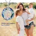 TOUPOP Sterling Silver Blue Crystal Family Tree Of Life Pendant Necklace-0-4