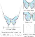 wholesale 925 Sterling Silver White Fire Opal Butterfly Pendant Necklace Minimalist Fine s for Her-0-1