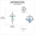 wholesale 925 Sterling Silver Blue Crystal Cross Dog Paw Heart Pendant Necklace for Women Girls Gifts-0-3
