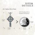 wholesale 925 Sterling Silver Celtic Knot Abalone Shell Inlay Cross Pendant Necklace for Women-0-3