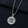 wholesale 925 Sterling Silver Saint Peregrine Protection Medal Pendant Necklace for Men & Women-0-4