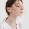 wholesale 925 Sterling Silver Sloth Hoop Earrings Rose Gold Cz Crystal Animal Jewelry-0-2