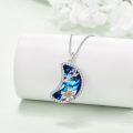 wholesale TOUPOP Birth Month Flower Necklace,925 Sterling Silver Necklace,birth Flower Necklaces With Blue Moon Crystal For Women Birthday Anniversary, Sterling Silver, Crystal -0-3
