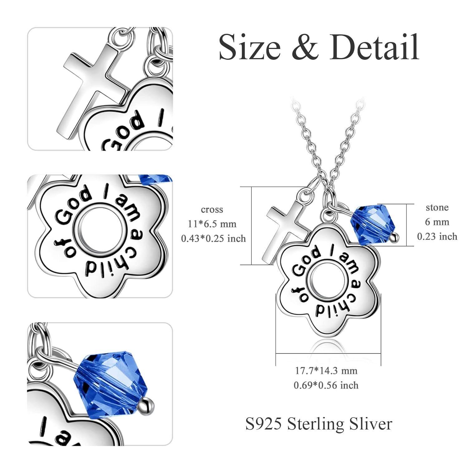 Sterling Silver Communion Necklace for Girls