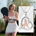wholesale 925 Sterling Silver Heart-Shaped Tennis Player Pendant Necklace - Gifts for Volleyball and Tennis Enthusiasts-0-3