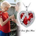 TOUPOP Sterling Silver Crystal I Love You Mom Heart Jewelry Gift-0-5