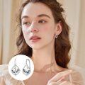 wholesale 925 Sterling Silver Black Cubic Zirconia Bat Leverback Drop Earrings 3D Animal Jewelry for Women Girls Gift Boxed-0-5